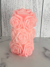 Load image into Gallery viewer, Rose Beeswax Pillar Candle 4 1/4"