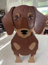 Load image into Gallery viewer, Let this adorable Dachshund Dog Planter box help welcome guests to your home. Custom dog tags with your dogs name also available here. Great gift for the dog lovers in your life!