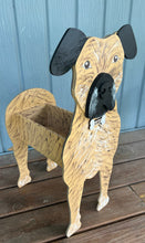 Load image into Gallery viewer, Let this adorable Pit Bull Dog Planter box help welcome guests to your home.  Custom dog tags with your dogs name also available (please message us - adds $5 to cost of planter box).  Great gift for the dog lovers in your life!