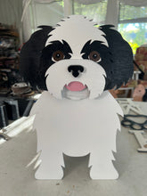 Load image into Gallery viewer, Let this adorable Shih Tzu Dog Planter box help welcome guests to your home. Custom dog tags with your dogs name also available here. Great gift for the dog lovers in your life!