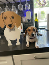 Load image into Gallery viewer, Let this adorable Dachshund Dog Planter box help welcome guests to your home. Custom dog tags with your dogs name also available here. Great gift for the dog lovers in your life!