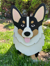 Load image into Gallery viewer, Let this adorable Corgi Planter help welcome guests to your home.  Custom dog tags with your dogs name also available (please message us - adds $5 to cost of planter box).  Great gift for the dog lovers in your life!