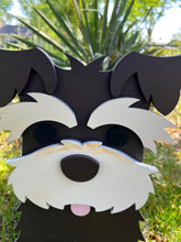 Load image into Gallery viewer, Let these adorable Schnauzer Planter Boxes help decorate your porch this summer.  The perfect gift for any dog lover.  These adorable pooches are all ready to bring smiles to your guest faces as they decorate your porch or deck.