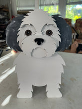 Load image into Gallery viewer, Let this adorable Shih Tzu Dog Planter box help welcome guests to your home. Custom dog tags with your dogs name also available here. Great gift for the dog lovers in your life!