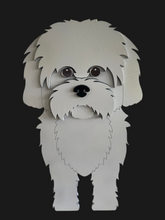 Load image into Gallery viewer, Let this adorable Maltese Dog Planter help welcome guests to your home. Customize with dog tags with your dogs name also available (please message us - adds $5 to cost of planter box).  Great gift for the dog lovers in your life!