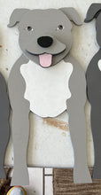 Load image into Gallery viewer, Let this adorable Pit Bull Dog Planter box help welcome guests to your home. Custom dog tags with your dogs name also available (please message us - adds $5 to cost of planter box). Great gift for the dog lovers in your life!