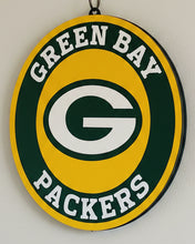 Load image into Gallery viewer, A circular Packers themed sign
