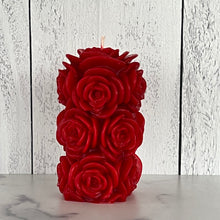 Load image into Gallery viewer, Rose Beeswax Pillar Candle 4 1/4"