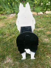 Load image into Gallery viewer, Let this adorable Sheltie Planter box / decor help welcome guests to your home (custom design shown).  Custom dog tags with your dogs name also available here. Great gift for the dog lovers in your life!