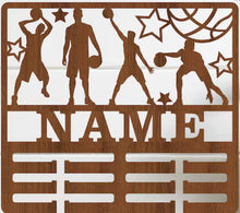 Load image into Gallery viewer, Celebrate your child’s achievements by displaying their metals on this beautiful award holder. This 15” award holder will prominently display at least 12 metals and can be customized with your child’s name and your choice of colors.