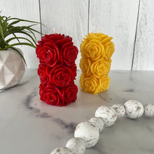 Load image into Gallery viewer, Rose Beeswax Pillar Candle 4 1/4"