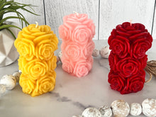 Load image into Gallery viewer, Rose Beeswax Pillar Candle 4 1/4"