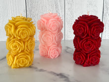 Load image into Gallery viewer, Rose Beeswax Pillar Candle 4 1/4"