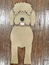 Load image into Gallery viewer, Welcome guests with a little Goldendoodle personality! Our Goldendoodle Planter Box is handmade and hand-painted to bring the lovable, fluffy look of this favorite breed to your porch, entryway, sunroom, or home.