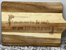 Load image into Gallery viewer, If you can read this the snacks are gone cutting board / charcuterie board