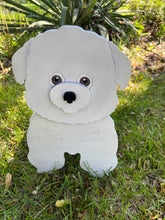 Load image into Gallery viewer, Bring some furry love to your home with our charming Bichon Frise Dog Planter.  Not only does it welcome guests with it's adorable design, but you can also add a custom dog tag with your pet's name for an extra personal touch (additional $5).  The perfect gift for dog lovers, this planter is sure to bring a smile to anyone's face.  Get yours now and show your love for man's best friend.