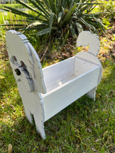 Load image into Gallery viewer, Let this adorable Maltese Dog Planter help welcome guests to your home.  Custom dog tags with your dogs name also available (please message us - adds $5 to cost of planter box).  Great gift for the dog lovers in your life!