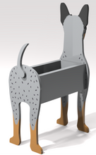 Load image into Gallery viewer, Let this adorable Australian Cattle Dog / Blue Heeler Dog Planter help welcome guests to your home.  Custom dog tags with your dogs name also available.  Great gift for the dog lovers in your life!