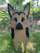 Load image into Gallery viewer, Let this adorable German Shepherd Dog Planter box help welcome guests to your home. Custom dog tags with your dogs name also available here. Great gift for the dog lovers in your life!