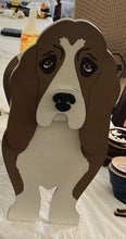 Load image into Gallery viewer, Bring some canine charm to your home with our handmade Basset Hound Planter Box.  The perfect gift for dog lovers, this planter will add a touch of whimsy to any room.  You can even personalize it with a custom dog tag featuring your pet's name (additional $5).  Handmade with care, this planter is sure to be a treasured addition to your home.  Get yours now and show your love for man's best friend.