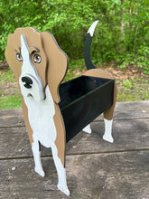 Load image into Gallery viewer, Bring some canine charm to your home with our adorable Beagle Dog Planter. Not only does it welcome guests with its cute design, but you can also add a custom dog tag with your pet's name for an extra personal touch (available through our dog tag listing). The perfect gift for dog lovers, this planter is sure to bring a smile to anyone's face. Get yours now and show your love for man's best friend!