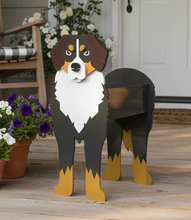 Load image into Gallery viewer, Bring some canine charm to your home with our Bernese Mountain Dog Planter box. This adorable planter is perfect for dog lovers and adds a touch of cuteness to any space. You can also make it even more personal by adding a custom dog tag with your pet's name through our dog tag listing. Get yours now and show your love for man's best friend!