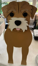 Load image into Gallery viewer, Bring some furry love to your home with our charming Border Terrier Dog Planter.  Not only does it welcome guests with it's adorable design, but you can also add a custom dog tag with your pet's name for an extra personal touch (additional $5).  The perfect gift for dog lovers, this planter is sure to bring a smile to anyone's face.  Get yours now and show your love for man's best friend.