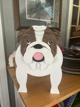 Load image into Gallery viewer, Add a bold and lovable touch to your home décor with our Bulldog Planter Box / Decor—a charming statement piece that’s sure to make guests smile! With its signature wrinkled face and sturdy stance, this handcrafted Bulldog design brings personality and warmth to your porch, entryway, or indoor space.
