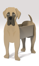Load image into Gallery viewer, Bring some furry love to your home with our charming Mastiff Dog Planter.  Not only does it welcome guests with it's adorable design, but you can also add a custom dog tag with your pet's name for an extra personal touch (additional $5).  The perfect gift for dog lovers, this planter is sure to bring a smile to anyone's face.  Get yours now and show your love for man's best friend.