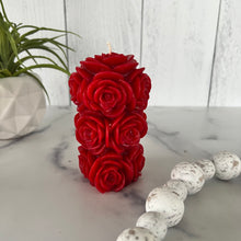 Load image into Gallery viewer, Rose Beeswax Pillar Candle 4 1/4"