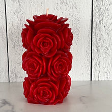 Load image into Gallery viewer, Rose Beeswax Pillar Candle 4 1/4"