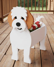 Load image into Gallery viewer, Bring some furry love to your home with our charming Cavachon Dog Planter. Not only does it welcome guests with it's adorable design, but you can also add a custom dog tag with your pet's name for an extra personal touch (additional $5). The perfect gift for dog lovers, this planter is sure to bring a smile to anyone's face. Get yours now and show your love for man's best friend.