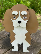 Load image into Gallery viewer, Let this adorable Cavalier King Charles Dog Planter box help welcome guests to your home.  Custom dog tags with your dogs name also available here. Great gift for the dog lovers in your life! 