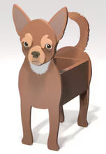 Load image into Gallery viewer, Let this adorable Chihuahua Dog Planter help welcome guests to your home.  Custom dog tags with your dogs name also available.  Great gift for the dog lovers in your life!