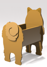 Load image into Gallery viewer, Let this adorable Chow Chow Dog Planter help welcome guests to your home.  Custom dog tags with your dogs name also available (please message us - adds $5 to cost of planter box).  Great gift for the dog lovers in your life!