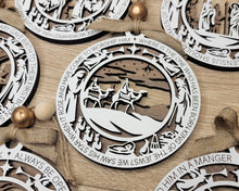 Load image into Gallery viewer, These beautiful Christmas Story Ornaments depict the story of Jesus and are sure to add to your holiday decor.  