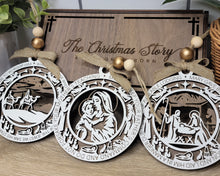 Load image into Gallery viewer, These beautiful Christmas Story Ornaments depict the story of Jesus and are sure to add to your holiday decor.  