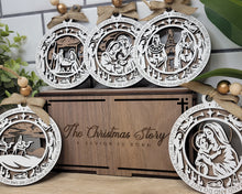 Load image into Gallery viewer, These beautiful Christmas Story Ornaments depict the story of Jesus and are sure to add to your holiday decor.  