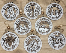 Load image into Gallery viewer, These beautiful Christmas Story Ornaments depict the story of Jesus and are sure to add to your holiday decor.  