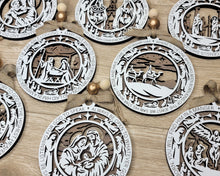 Load image into Gallery viewer, These beautiful Christmas Story Ornaments depict the story of Jesus and are sure to add to your holiday decor.  