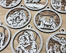 Load image into Gallery viewer, These beautiful Christmas Story Ornaments depict the story of Jesus and are sure to add to your holiday decor.  