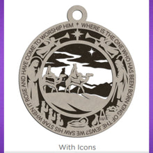 Load image into Gallery viewer, These beautiful Christmas Story Ornaments depict the story of Jesus and are sure to add to your holiday decor.  