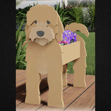 Load image into Gallery viewer, Let this adorable Cockapoo Dog Planter box / decor help welcome guests to your home.  Custom dog tags with your dogs name also available here. Great gift for the dog lovers in your life! 