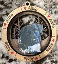 Load image into Gallery viewer, Create your own one-of-a-kind ornament using your pets photo!  These specialty ornaments are sure to be treasured for a lifetime.