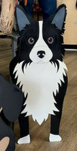 Load image into Gallery viewer, Bring some canine charm to your home with our adorable Border Collie Dog Planter. Not only does it welcome guests with its cute design, but you can also add a custom dog tag with your pet's name for an extra personal touch (available through our dog tag listing). The perfect gift for dog lovers, this planter is sure to bring a smile to anyone's face. Get yours now and show your love for man's best friend!