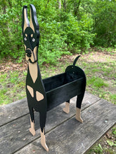 Load image into Gallery viewer, Let this adorable Doberman Dog Planter box help welcome guests to your home.  Custom dog tags with your dogs name also available here. Great gift for the dog lovers in your life! 