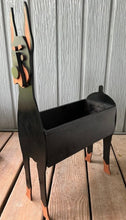 Load image into Gallery viewer, Bring some furry love to your home with our charming Doberman Dog Planter.  Not only does it welcome guests with it's adorable design, but you can also add a custom dog tag with your pet's name for an extra personal touch (additional $5).  The perfect gift for dog lovers, this planter is sure to bring a smile to anyone's face.  Get yours now and show your love for man's best friend.