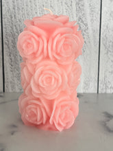 Load image into Gallery viewer, Rose Beeswax Pillar Candle 4 1/4"