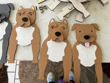 Load image into Gallery viewer, Let this adorable Pit Bull Dog Planter box help welcome guests to your home. Custom dog tags with your dogs name also available (please message us - adds $5 to cost of planter box). Great gift for the dog lovers in your life!