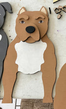Load image into Gallery viewer, Let this adorable Pit Bull Dog Planter box help welcome guests to your home. Custom dog tags with your dogs name also available (please message us - adds $5 to cost of planter box). Great gift for the dog lovers in your life!